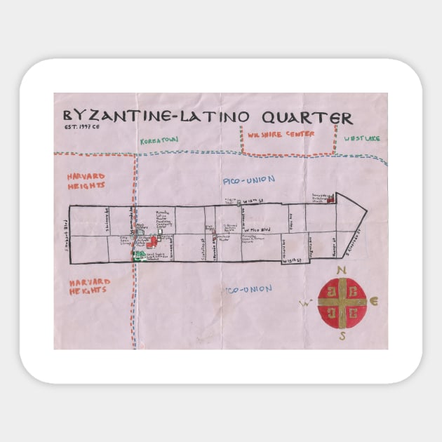 Byzantine-Latino Quarter Sticker by PendersleighAndSonsCartography